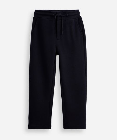 calça reta infantil de algodão piquet azul 12