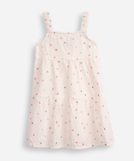 vestido de algodão infantil poá off white 2