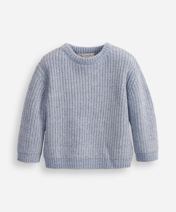 suéter de tricot infantil com lurex texturizado azul 2