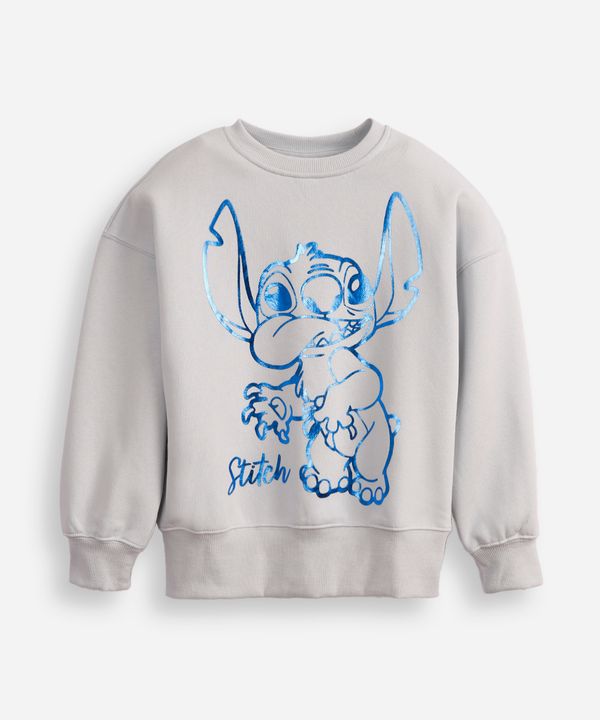 blusão oversized de moletom infantil stitch azul 16