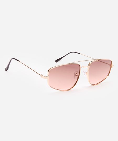 óculos de sol oval triton unissex dourado UNICO