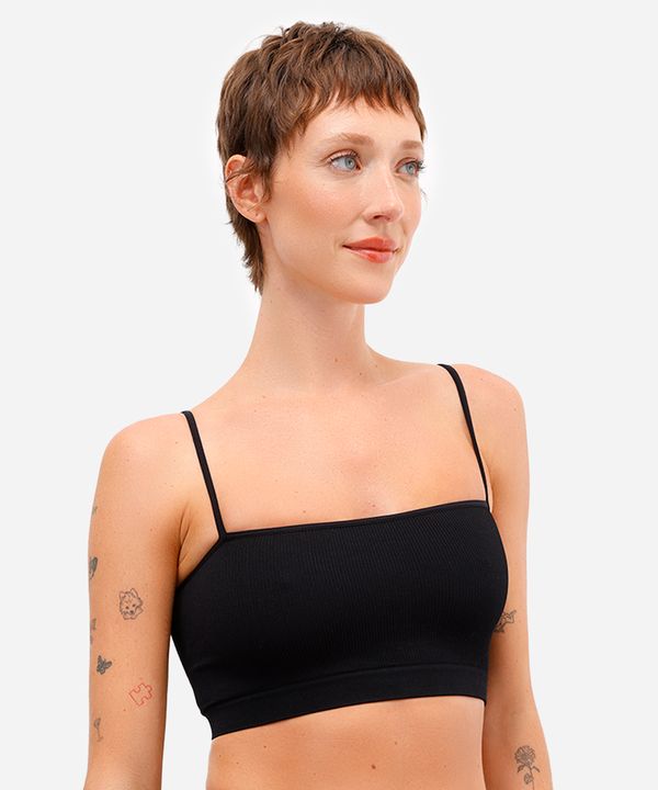 sutiã faixa de poliamida canelado trifil preto 44