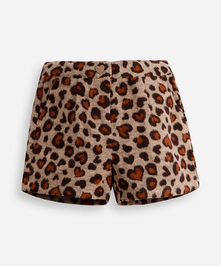 short mom infantil flanelado animal print bege 8 short mom infantil flanelado animal print bege 8