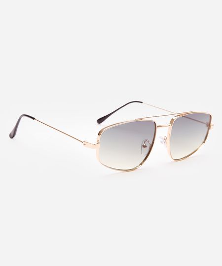 óculos de sol oval triton unissex dourado UNICO