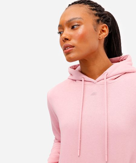 blusa de moletom com capuz e bolso ace rosa P