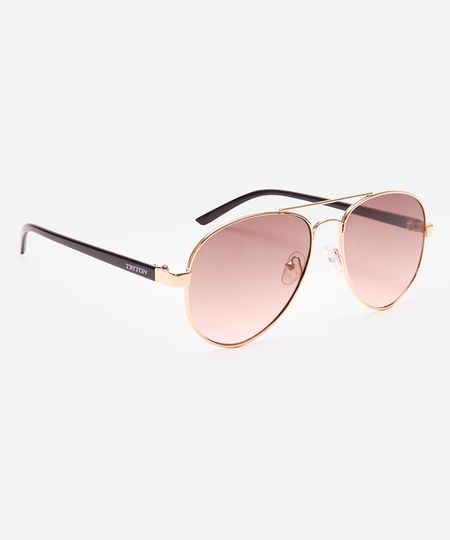 óculos de sol aviador triton unissex dourado UNICO
