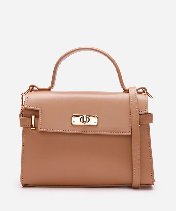 bolsa com alça transversal bege UNICO