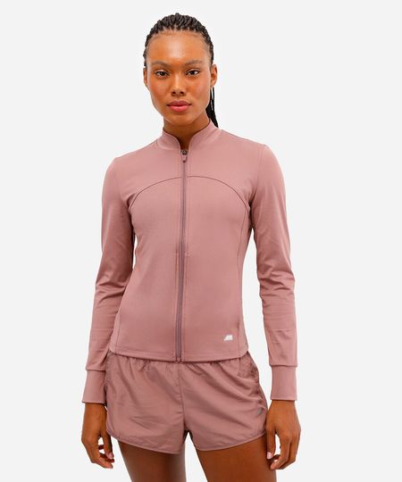 jaqueta gola alta esportiva ace rosa M