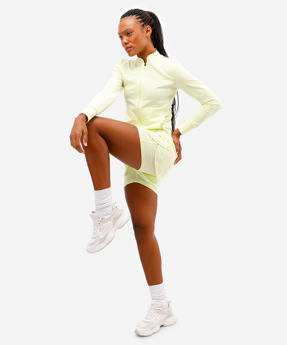 short running com forro e bolso esportivo ace verde