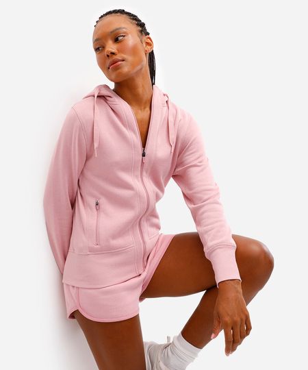 jaqueta de moletom com capuz ace - rosa velho GG jaqueta de moletom com capuz ace - rosa velho GG