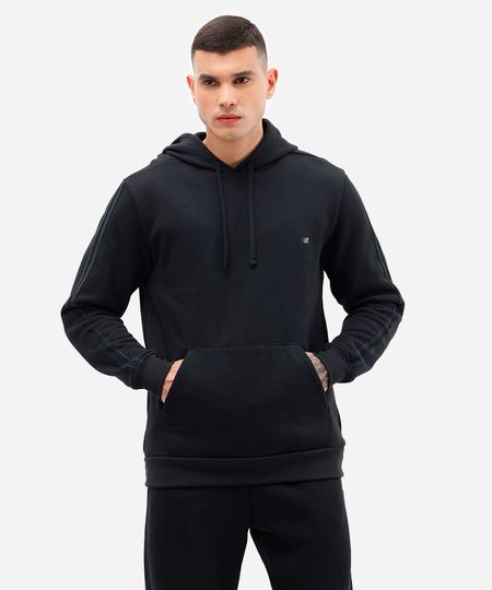 blusa de moletom com capuz ace - preto P
