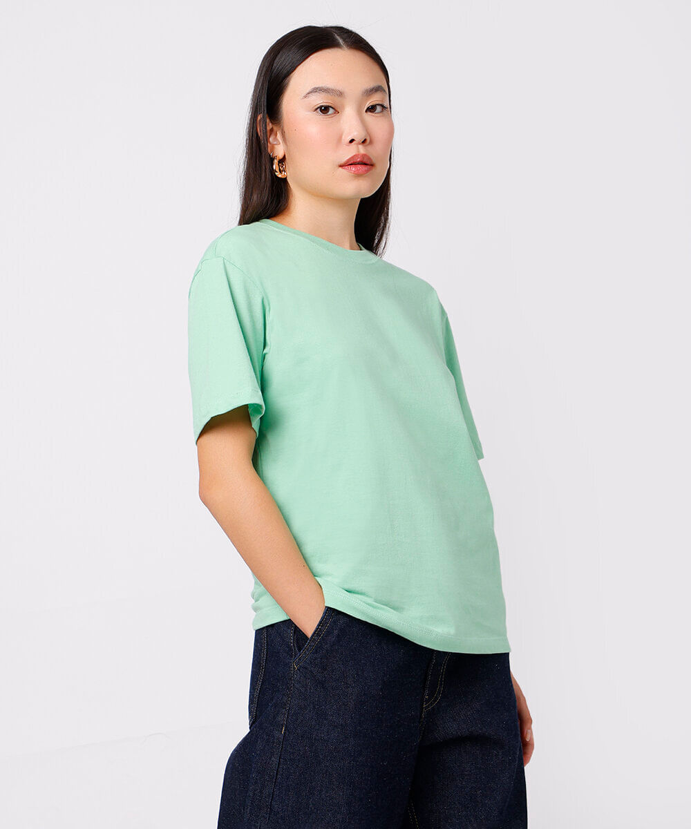 camiseta básica de algodão mindset verde