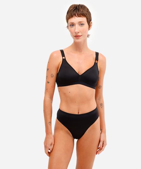 calcinha caleçon feminina texturizada demillus preta P calcinha caleçon feminina texturizada demillus preta P