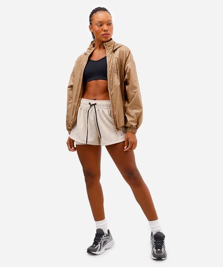 short running com forro esportivo ace bege P