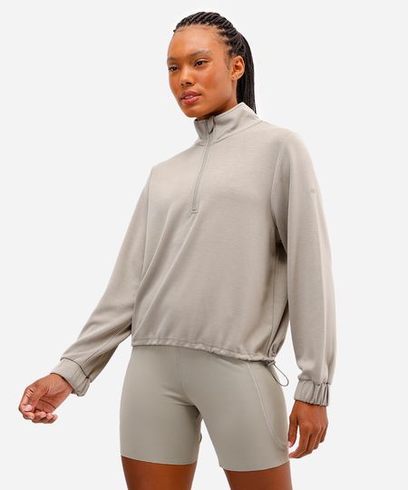 blusão feminino esportivo ace gola alta com zíper verde GG blusão feminino esportivo ace gola alta com zíper verde GG