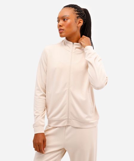 jaqueta feminina esportiva ace com viscose bege P