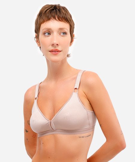 sutiã triângulo texturizado demillus bege 46 sutiã triângulo texturizado demillus bege 46