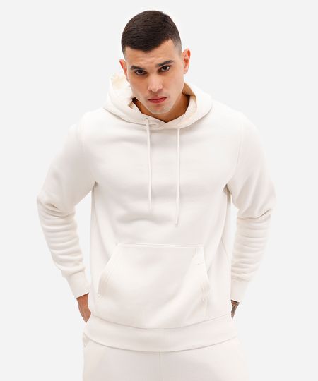 blusão oversized masculina de moletom esportivo ace off white M