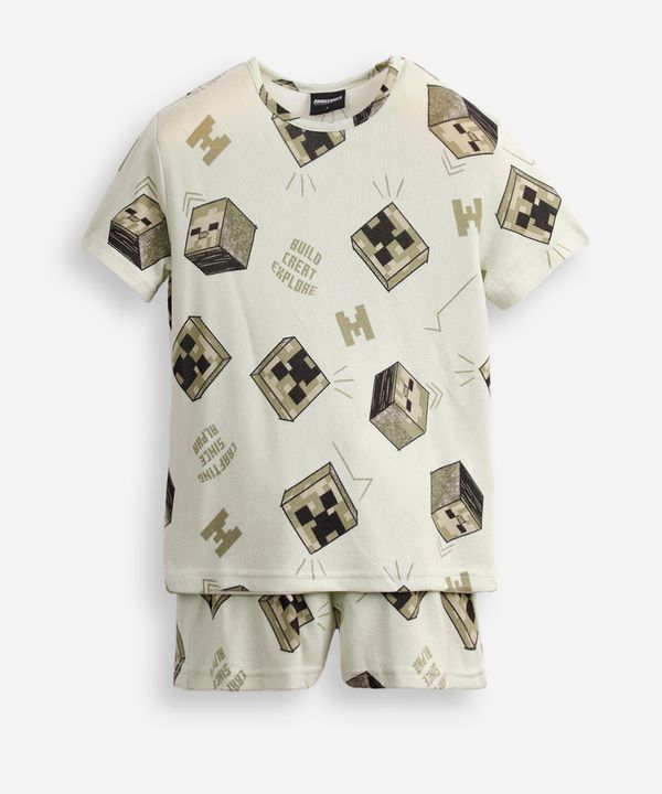 pijama curto infantil minecraft verde 14