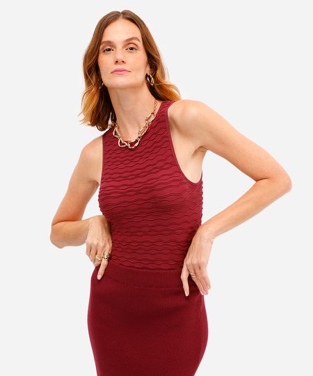 cropped feminino de poliamida texturizado vinho PP