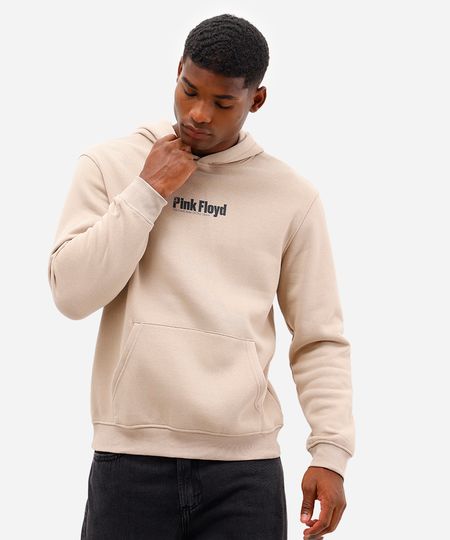 blusão masculino de moletom pink floyd com capuz bege P blusão masculino de moletom pink floyd com capuz bege P