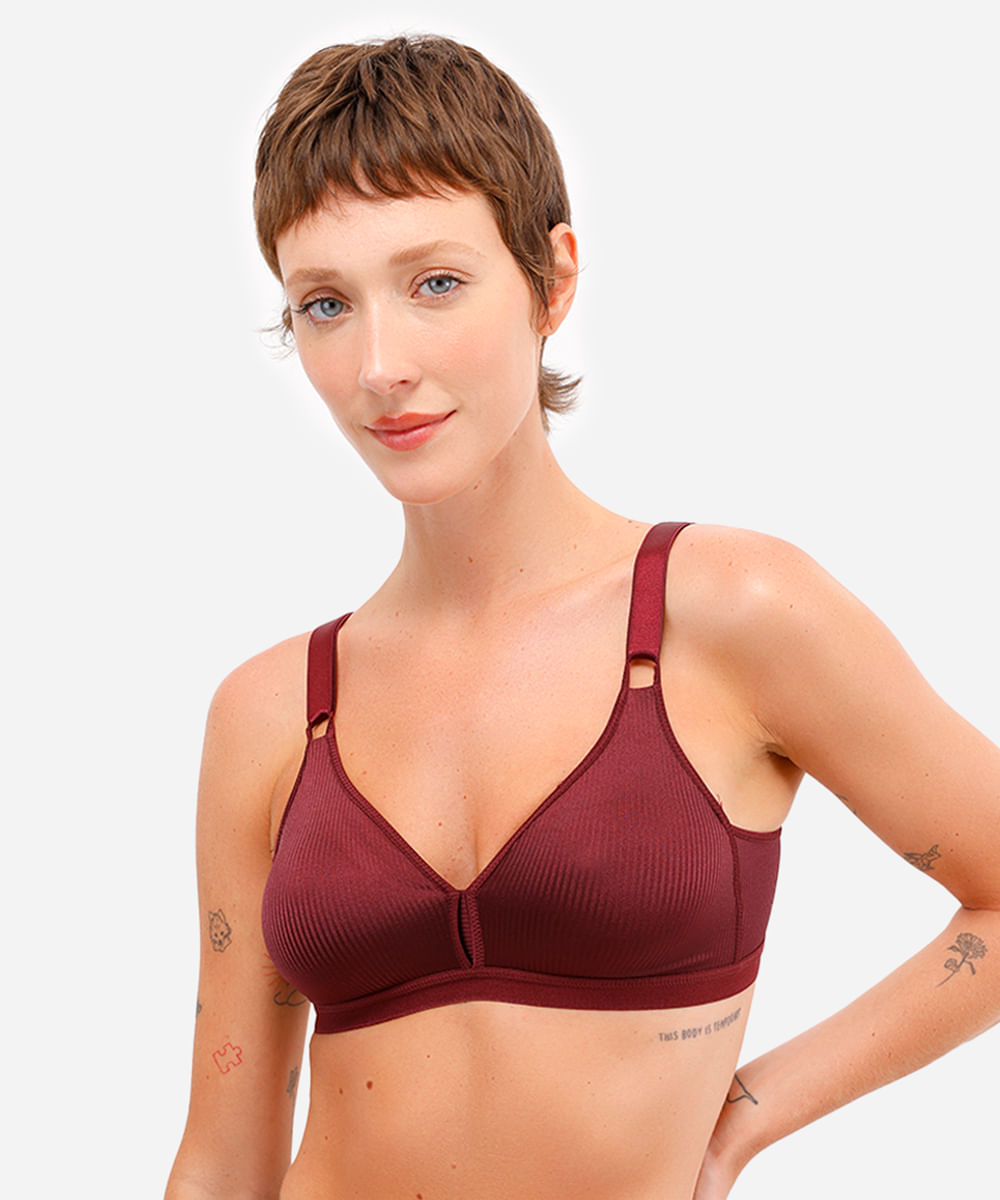 sutiã triângulo texturizado demillus vinho