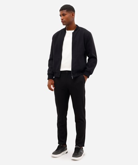 calça social slim masculina cós com elástico preta 42 calça social slim masculina cós com elástico preta 42