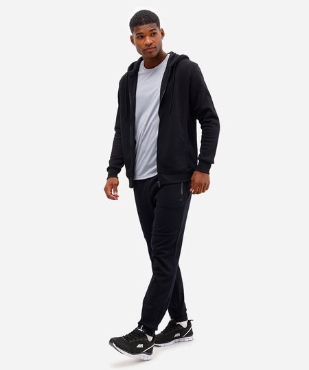 calça slim masculina esportiva ace bolso com zíper preta G