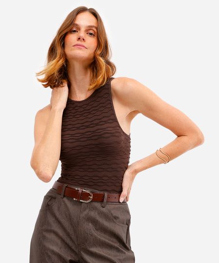 cropped feminino de poliamida texturizado PP