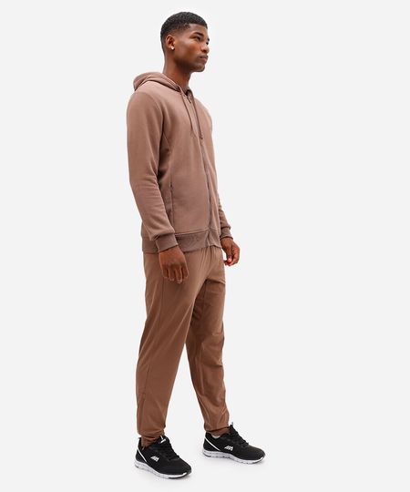 calça reta masculina esportiva ace com zíper na barra marrom GG calça reta masculina esportiva ace com zíper na barra marrom GG