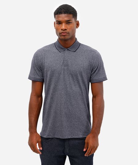 polo comfort masculina texturizada azul GG polo comfort masculina texturizada azul GG