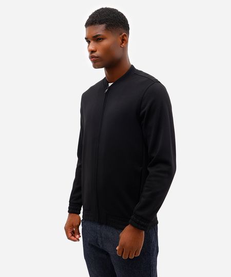 jaqueta bomber masculina de moletom texturizada preta M