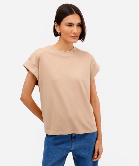 blusa de algodão peruano muscle tee bege PP