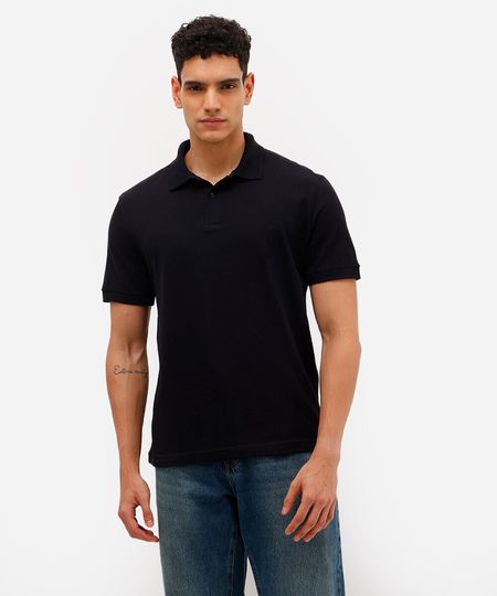 polo básica manga curta preta P
