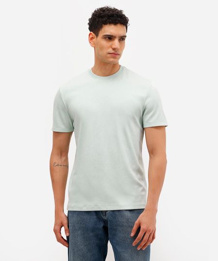 camiseta de algodão peruano manga curta verde P