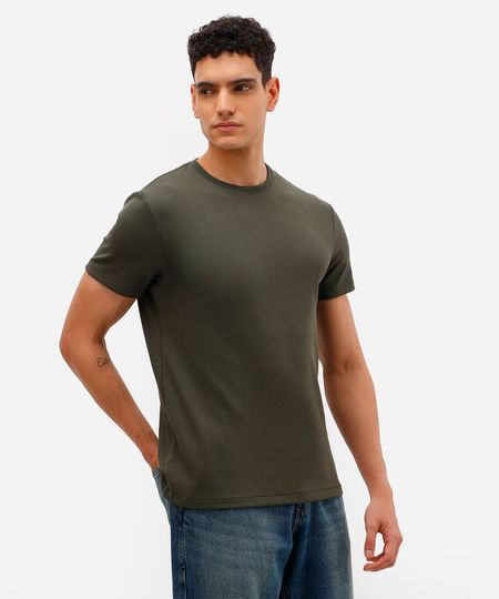 camiseta slim de algodão peruano bold verde M camiseta slim de algodão peruano bold verde M