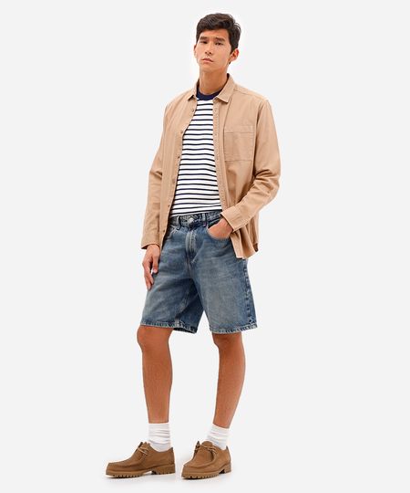 bermuda reta masculina jeans dirty azul 38 bermuda reta masculina jeans dirty azul 38