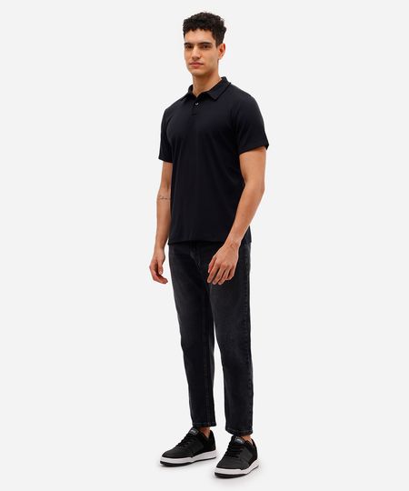calça slim cropped masculina jeans preta 38