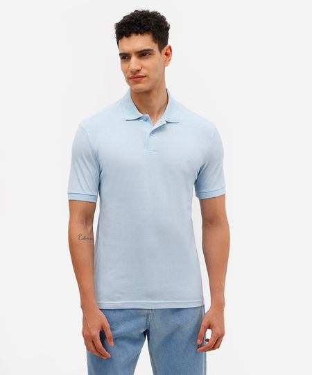polo básica manga curta azul P polo básica manga curta azul P