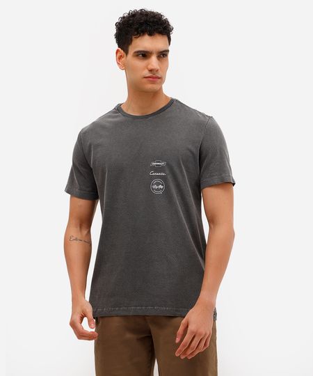 camiseta comfort masculina de algodão corvette chevrolet cinza G