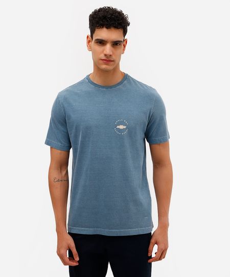 camiseta comfort masculina de algodão opala ss4 chevrolet azul P