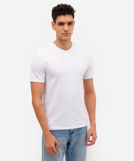 camiseta slim básica manga curta branca PP camiseta slim básica manga curta branca PP