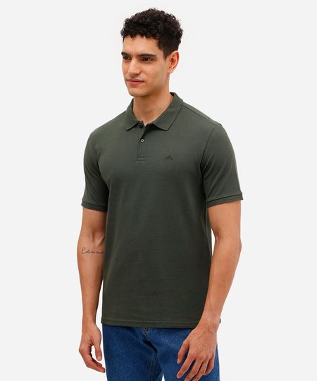 polo comfort básica de piquet - verde militar P