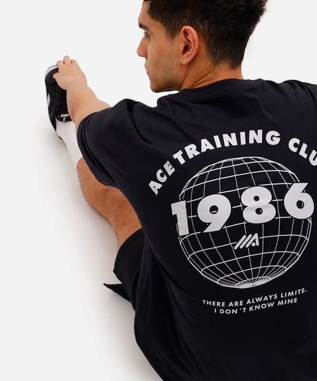 camiseta oversized masculina ace training club preta M