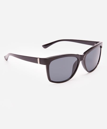 óculos de sol oval preto UNICO