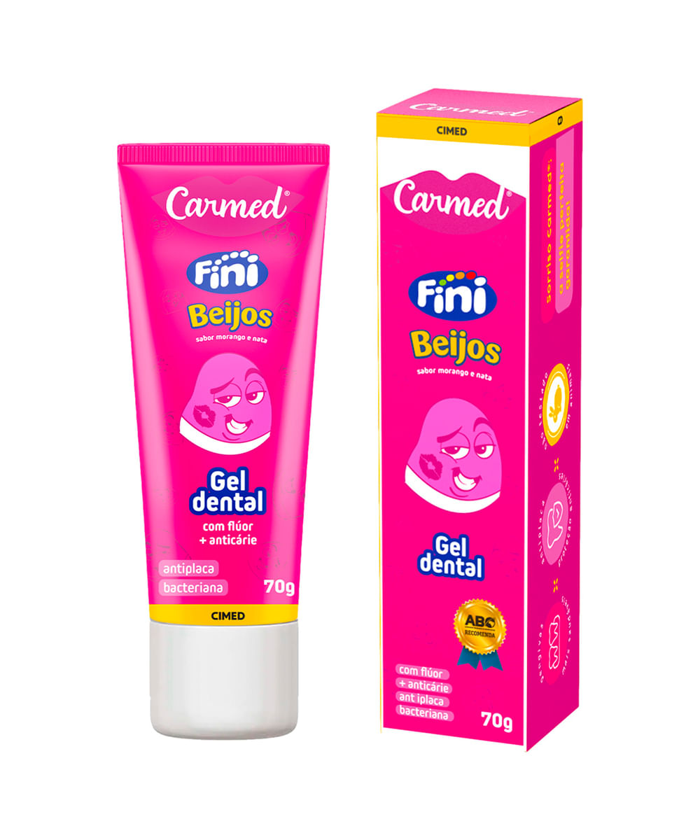 pasta de dente carmed com fluor fini beijos 70g pasta de dente carmed com fluor fini beijos 70g