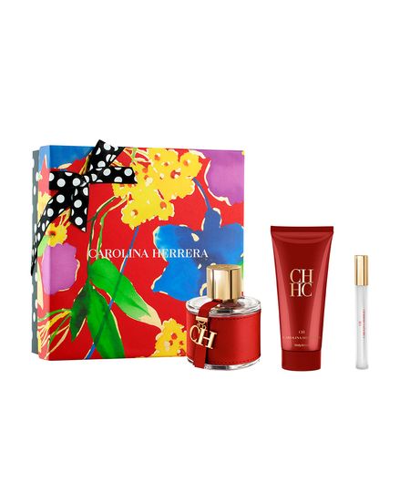 kit perfume feminino carolina herrera ch edt 100ml creme corporal 100ml edt 10ml UNICO kit perfume feminino carolina herrera ch edt 100ml creme corporal 100ml edt 10ml UNICO
