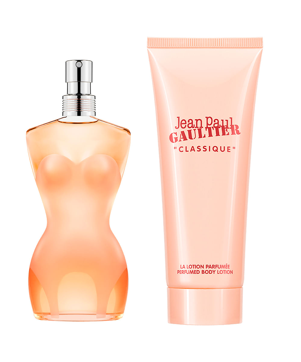 kit perfume feminino jean paul gaultier classique edt 50ml creme corporal 75ml