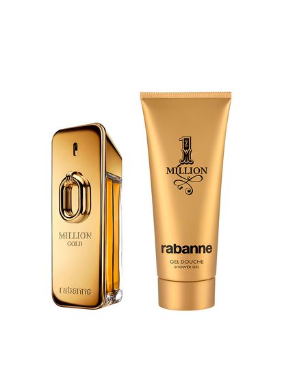 kit perfume masculino rabanne million gold edp intense 100ml 1 million gel de banho 100ml UNICO