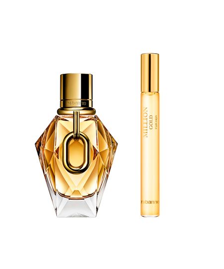 kit perfume feminino rabanne million gold for her edp refil 50ml 10ml UNICO